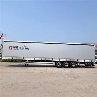 TONGYA 3 Acastóra 40 Ton Van Curtín Truck Taobh Oscailte Leantóir Leathleantóir